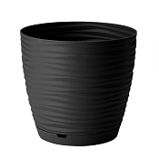 "Saffron" Горшок для цветов с поддоном 2,6л, цв.черный