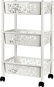 "Keeplex" Этажерка на колесиках "Light" 37х29х16см, 3 полки, цв.белое облако