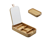 Шкатулка для украшений с зеркалом (бамбук) 25,2х14х3,5см