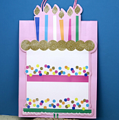Пакет бумажный "Happy B-day cake" 26х32х12см, цв.розовый