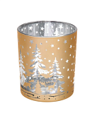 Подсвечник "Снежный лес" 8,5х10см цв.золото