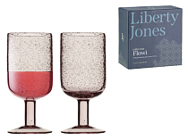 "Liberty Jones" Flowi" Набор бокалов для вина 2шт. 410мл, цв.розовый