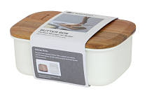 Масленка 16,5х11,5х6см цв.молочно-белый