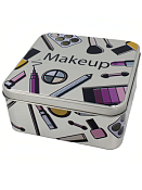 Банка жестяная "Косметика" 15х15х7см цв.белый