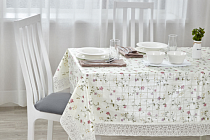 Скатерть "MEIWA" d-152см, цв.бежевый, розовый