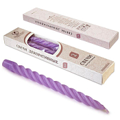 Набор свечей витых 2шт, 24,5см, цв.сиреневый