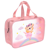 Дорожная косметичка "Лапочка" 21х31х12см, цв.розовый