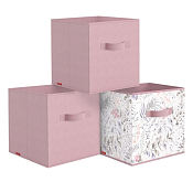 "VALIANT" BOTANIC LILAC Набор коробов стеллажных без крышки 3шт, 28х28х28см
