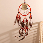 Ловец снов "Пять оранжевых колец" 40см