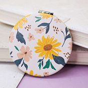 Зеркало "Wild flowers" d=7,2см, цв.желтый