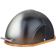 Хлебница деревянная с комбинированной крышкой 36х26х20см, черный мрамор