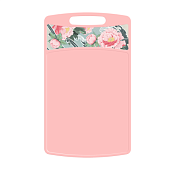 "Bergamo" Доска разделочная "Сад пионов" 26x15,5см цв.розовый