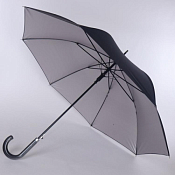 "ArtRain" Зонт мужской, трость, автомат, цв.черный, серебро