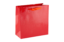 Пакет бумажный "Кайман" красный 25х25х11cм