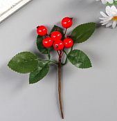 Ветка декоративная "Веточка рябины с ягодами" 10х4см