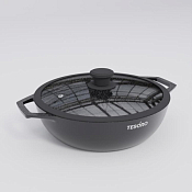 "TESORO" Florence Induction total dark" Жаровня 4л, h 8,8см, с крышкой