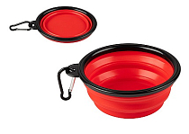 Миска для корма складная 300мл, 13см, цв.красный