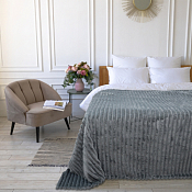 "Happy Family" Покрывало "Волна" 150х200см,цв.серый