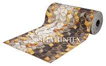 SHAHINTEX DIGITAL PRINT Коврик-дорожка "Куб" ширина 120см, цв.серый с золотым