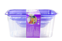 "SMART SHEFF" Набор контейнеров паровыпускным клапаном пластик 5шт. 0,23л; 0,49л; 0,66л; 1,1л; 2,1