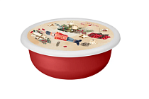 "Modena" Миска "Игрушки" 1,2л с крышкой цв.красный