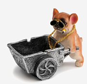 Пепельница "Мопс с тележкой" 15х11х7,5см