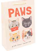 Пакет бумажный "Стильные котята" 11,5x14,5x6см