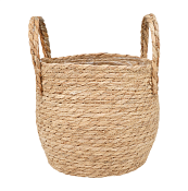 Кашпо плетеное "Кения" с ручками d=28,5см, h=21,5см, цв.натуральный