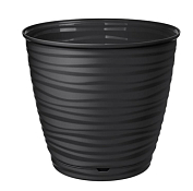 "Saffron" Горшок для цветов с поддоном 5,4л, цв.черный