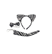 Маскарадный набор "Котик", окрас зебры (ободок, бабочка, хвост)