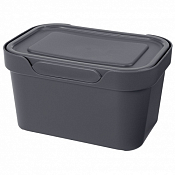 Корзина для хранения "Luxe" с крышкой 1,9л, 18,9х13,2х11см, цв.серый