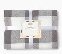 Плед "Пикник" 200х220см, бел-сер.