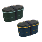 Ланч-бокс со столовыми приборами,18,7х10,4х7,3см, 2цв.