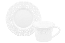 Чайная пара "Белый узор" 220мл