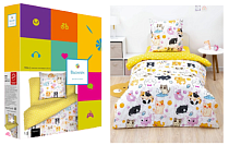 "Василек" Комплект постельного белья "Котики" 1,5сп, 70х70см, поплин