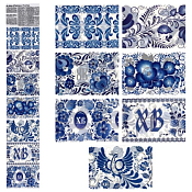 Набор термонаклеек для яиц "Гжель" 7шт.