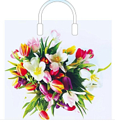 Пакет полиэтиленовый "Весенний вальс" 38х34см с пласт.ручкой