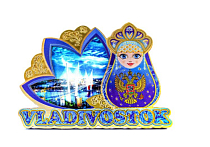 Магнит "Владивосток.Матрешка" 7х10см