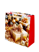 Пакет бумажный "Новогодний подарок" 25х25х11см
