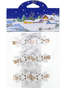 Набор прищепок декоративных "Снегопад" 6шт. 2,5см