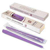 Набор свечей античных 2шт, 24,5см, цв.сиреневый