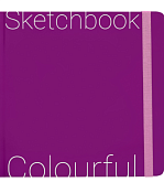 Скетчбук "Colorful Purple" 20х20см, 72л, крафтовая/цветная бумага