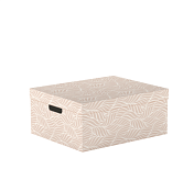 Коробка для хранения с крышкой "Листья" 28х37х18см, цв.пудровый