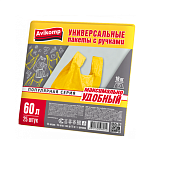 "AVIKOMP" Пакеты-майка с ручками "Стандарт" 60л, 25шт, цв.желтый
