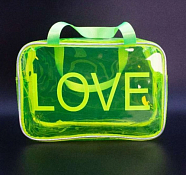 Дорожная косметичка "Love" 30х20х11см, цв.желтый