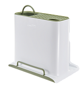 Подставка для ножей и столовых приборов 23х17,5х25см, цв.бело-зеленый