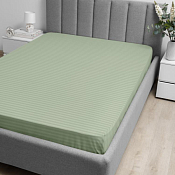 "Волшебная ночь" Простыня "Smoke Green" 220х240см, страйп