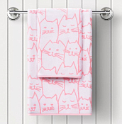 Полотенце махровое "Киттенз" 70х130см, цв.розовый пл.450