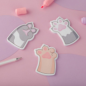 Блок для заметок фигурный "Paws" 8,5х6см в ассорт.