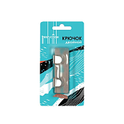 "Fresh Code" Планка с 2 крючками металлическая 2,5х8см